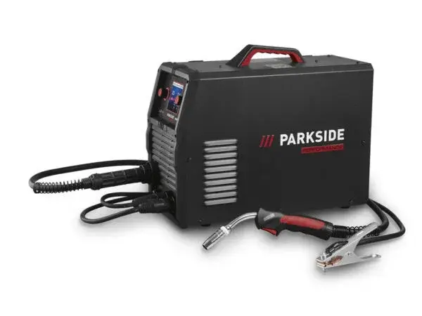 PARKSIDE PERFORMANCE® Saldatrice con tecnologia a doppio impulso PMPS 200 B vista frontale con accessori